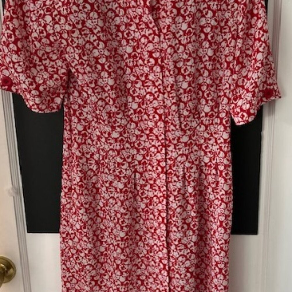 Liz Claiborne Cheery Red Midi Length Dress